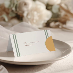 Colourful Yellow Terracotta Arches Boho Wedding Place Card