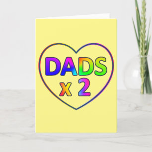 Colourful Yellow Two Dads Card