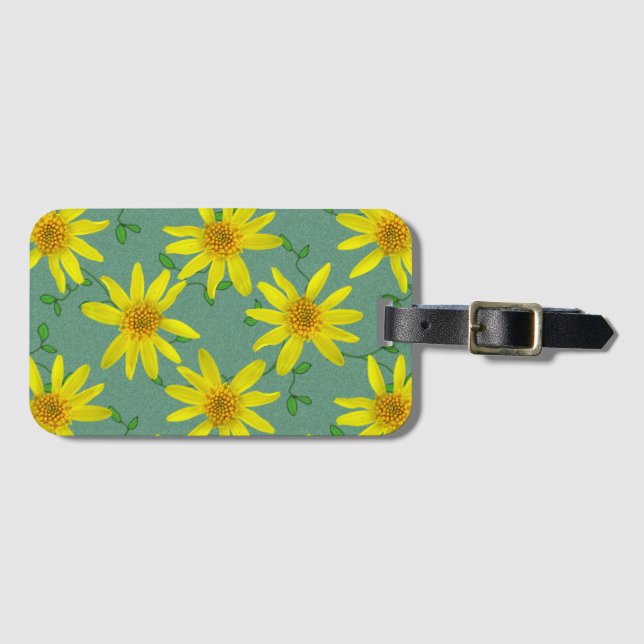 Colourful Yellow Wildflowers on any Colour Luggage Tag (Front Horizontal)