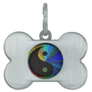 Colourful Yin And Yang Puzzle Pet ID Tag