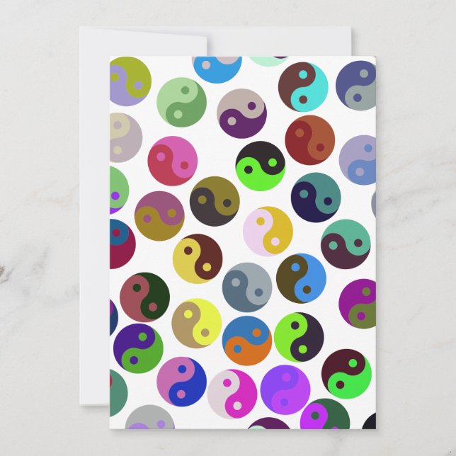 Colourful Ying Yang Pattern Invitation (Front)