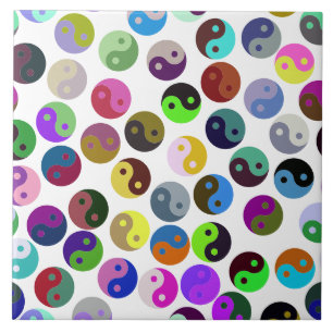 Colourful Ying Yang Pattern Tile