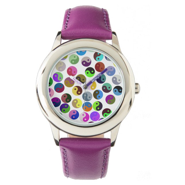 Colourful Ying Yang Pattern Watch (Front)