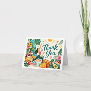 Colourful Yoga and Brunch Thank You Design Card