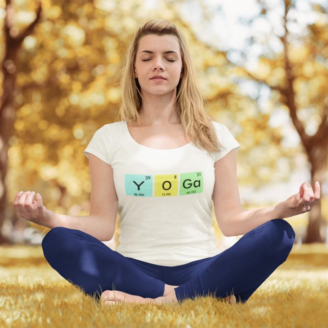 Colourful Yoga Chemical Element Symbol T-Shirt (Yoga Tee)