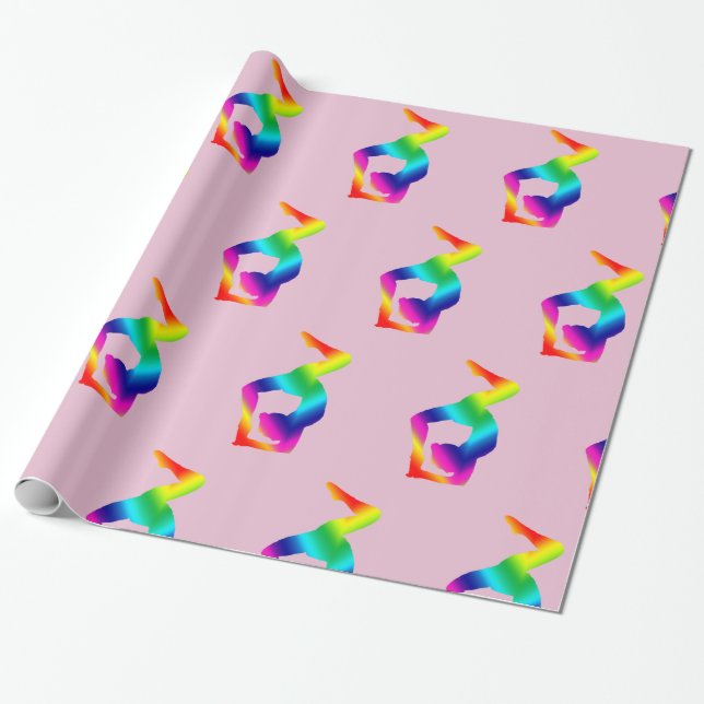 Colourful Yoga  Position Wrapping Paper (Unrolled)