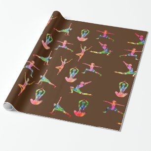 Colourful yoga wrapping paper