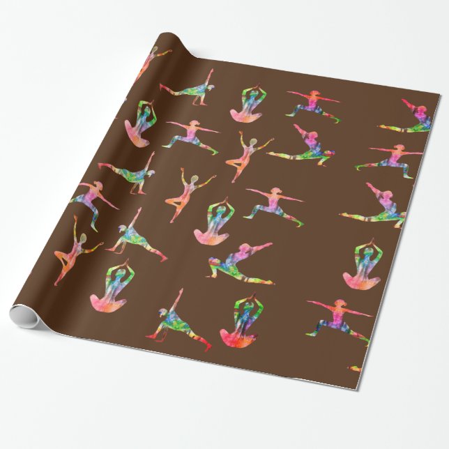 Colourful yoga wrapping paper (Unrolled)