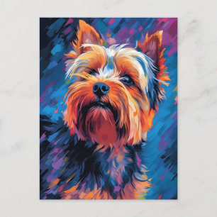 Colourful Yorkshire Terrier Postcard