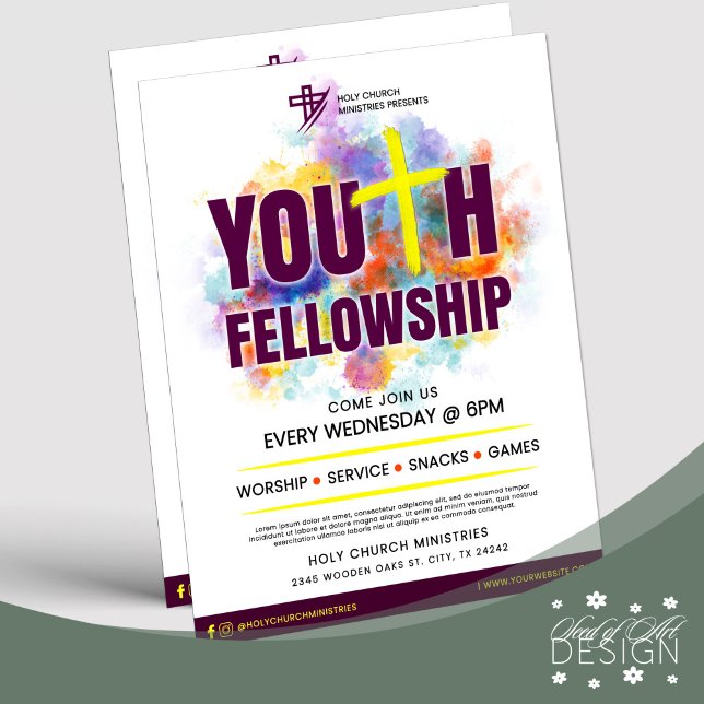 Colourful Youth Fellowship Church Event  Flyer (Creator Uploaded)