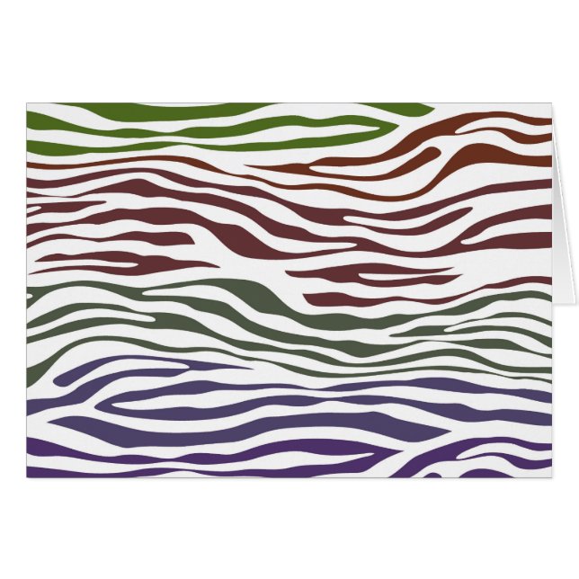 Colourful Zebra Abstract All Occassion Greeting (Front Horizontal)