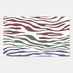 Colourful Zebra Abstract Rectangular Sticker