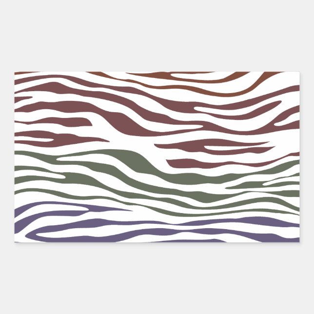 Colourful Zebra Abstract Rectangular Sticker (Front)