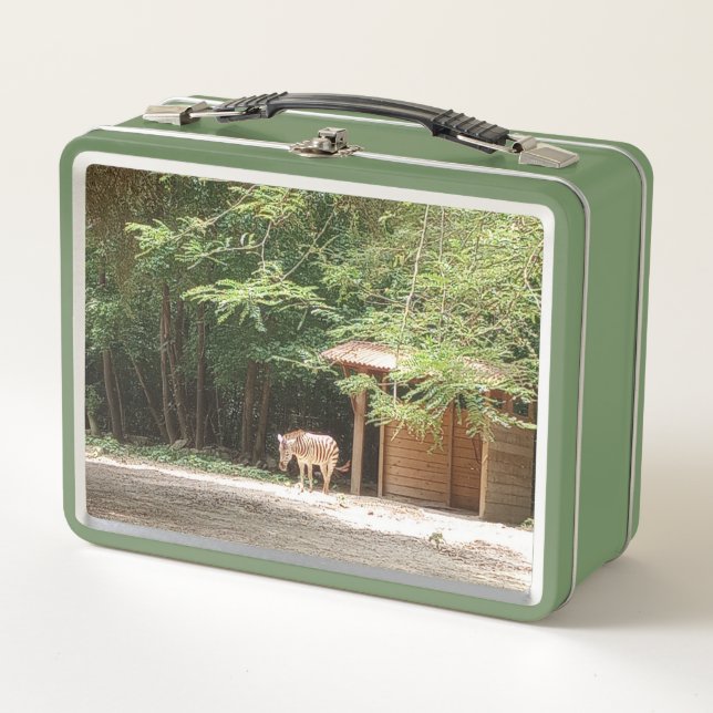 Colourful, Zebra & Floral, Metal Lunch Box (Front)