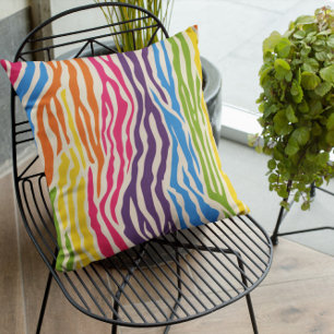 Colourful Zebra Pattern Cushion