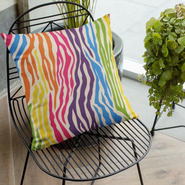 Colourful Zebra Pattern  Cushion (Creator Uploaded)