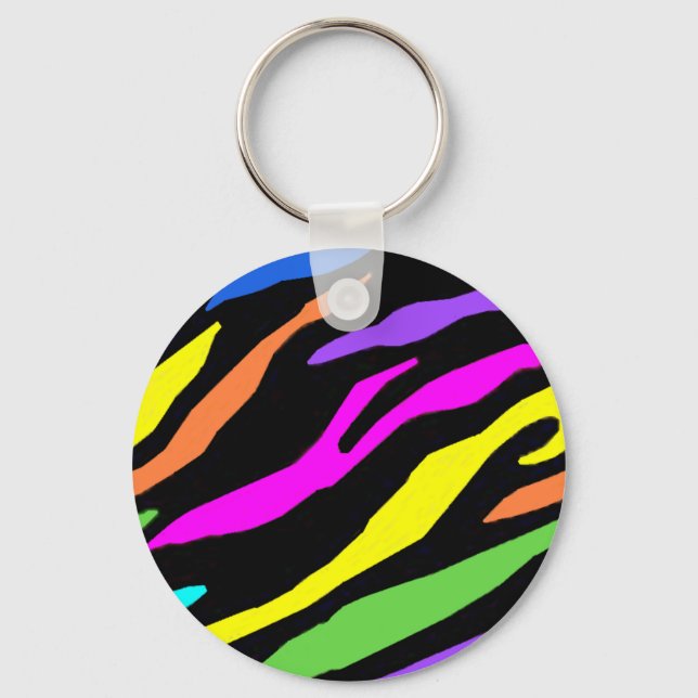 Colourful Zebra Pattern Keychain (Front)