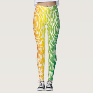 Colourful Zebra Pattern Print Leggings