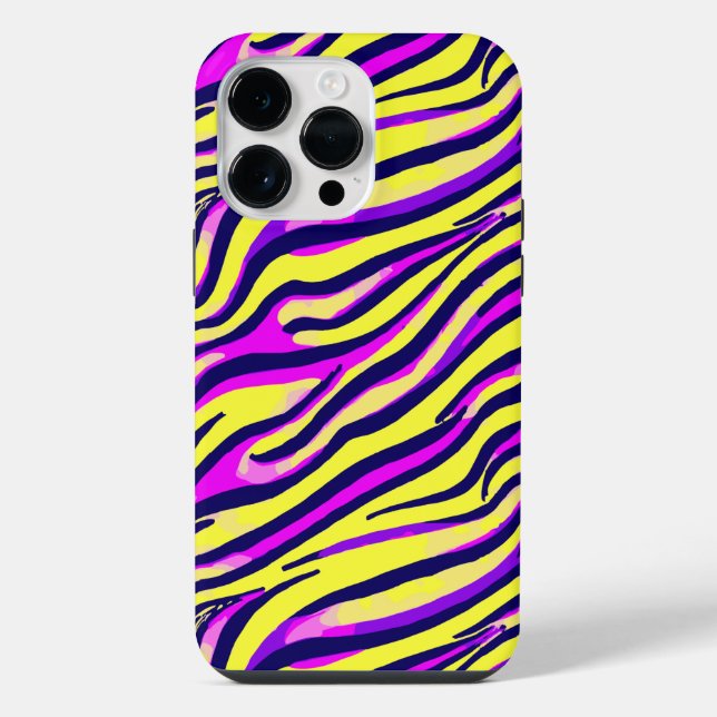 Colourful Zebra Print Stripe Abstract Pattern iPhone Case (Back)