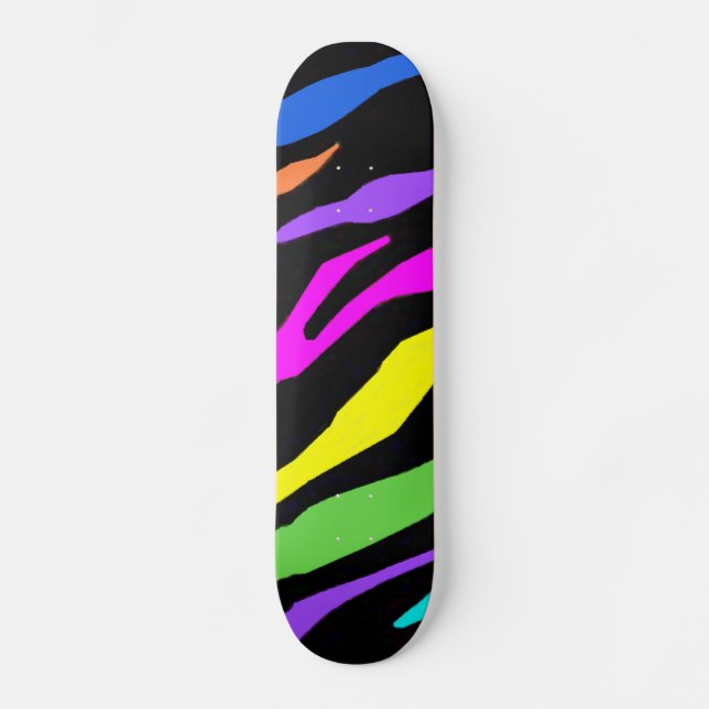 Colourful Zebra Skateboard (Front)
