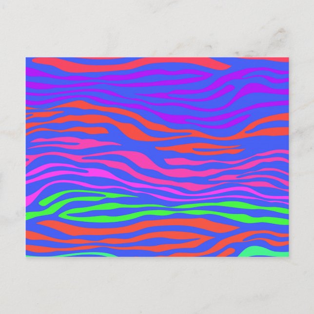 Colourful Zebra Stripe Abstract Postcard (Front)