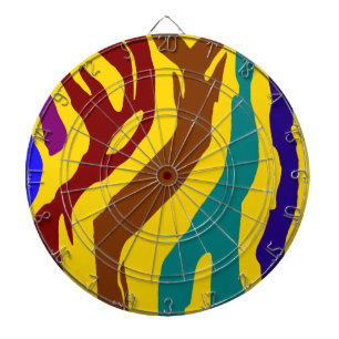 Colourful zebra stripes dartboard
