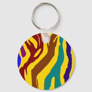 Colourful zebra stripes key ring