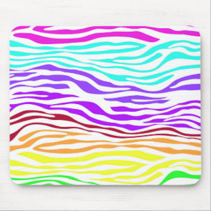 Colourful Zebra Stripes Mouse Mat
