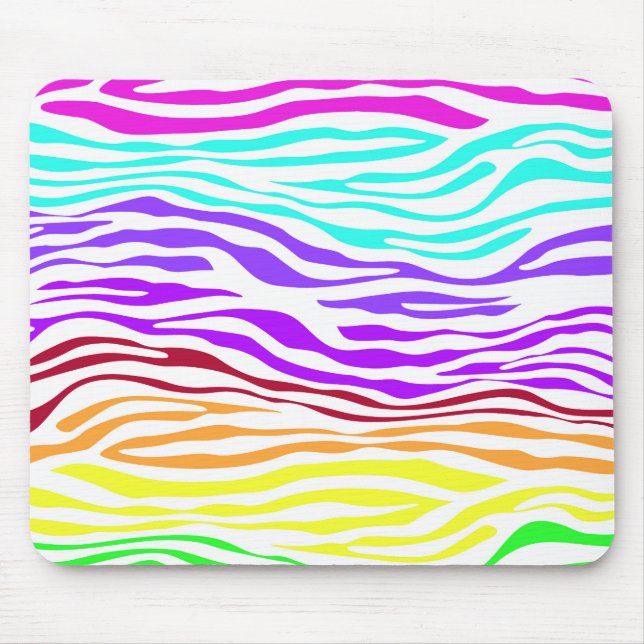 Colourful Zebra Stripes Mouse Mat (Front)