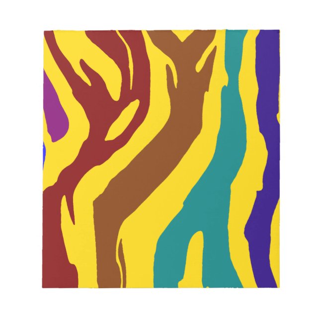 Colourful zebra stripes notepad (Front)
