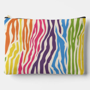 Colourful Zebra Stripes Pattern Accessory Pouch