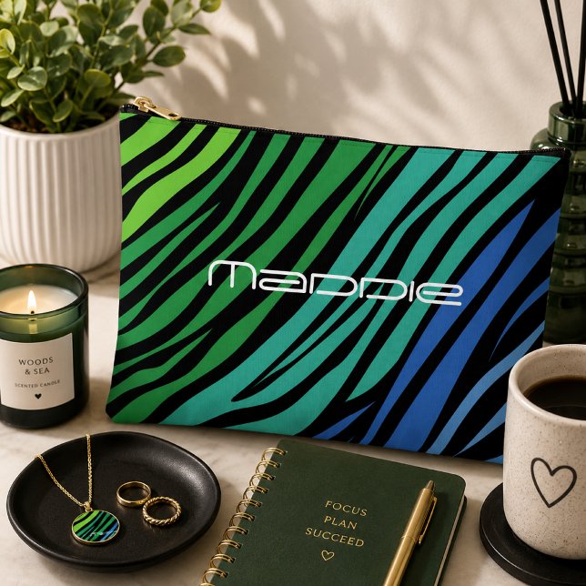 Colourful Zebra Stripes Pattern  Accessory Pouch (Creator Uploaded)