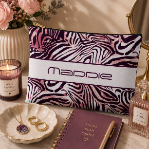 Colourful Zebra Stripes Pattern Accessory Pouch