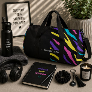 Colourful Zebra Stripes Pattern Duffle Bag