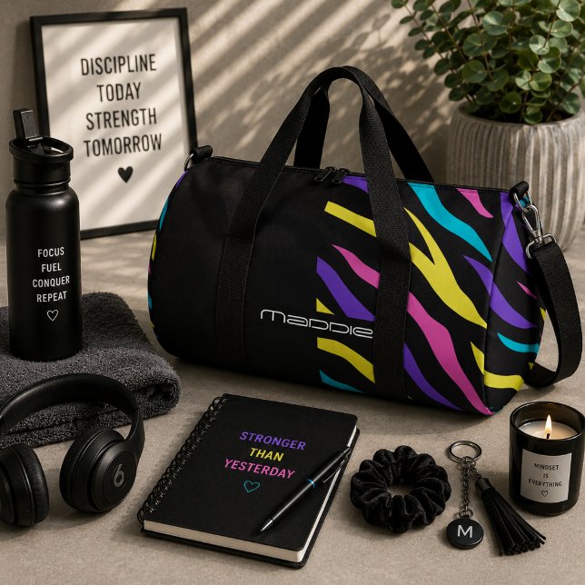 Colourful Zebra Stripes Pattern  Duffle Bag (Creator Uploaded)