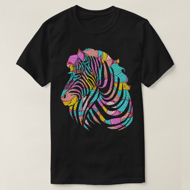 Colourful Zebra  T-Shirt (Design Front)