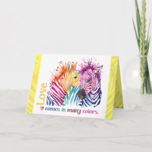 Colourful Zebras Greeting Card