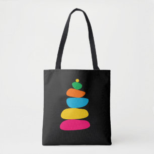 Colourful zen balance stones tote bag