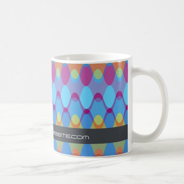 Colourful Zig Zag Waves Modern Abstract Pattern Coffee Mug (Right)