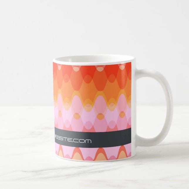 Colourful Zig Zag Waves Modern Abstract Pattern Coffee Mug (Right)