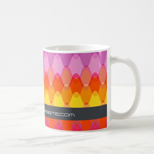 Colourful Zig Zag Waves Modern Abstract Pattern Coffee Mug (Right)
