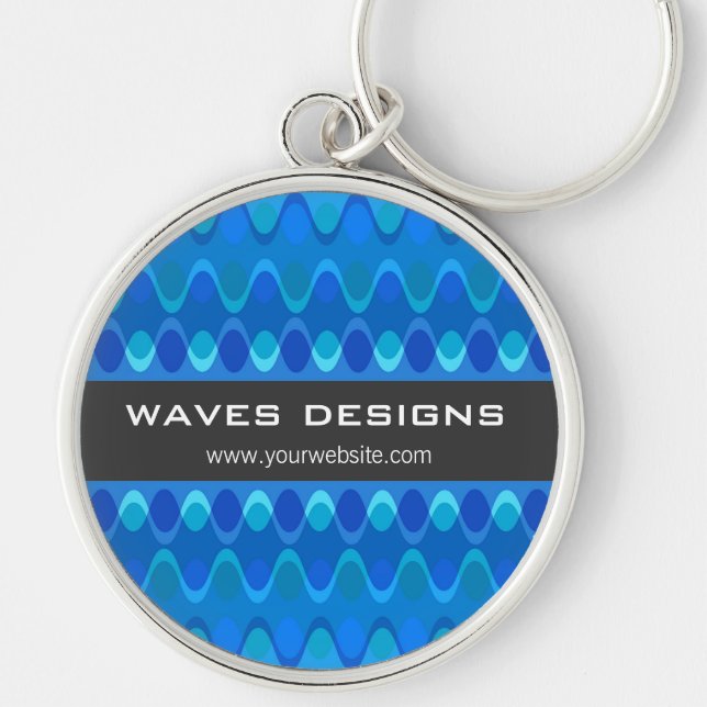 Colourful Zig Zag Waves Modern Abstract Pattern Key Ring (Front)