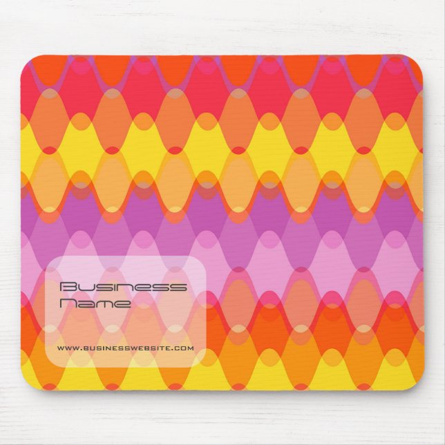 Colourful Zig Zag Waves Modern Abstract Pattern Mouse Mat (Front)