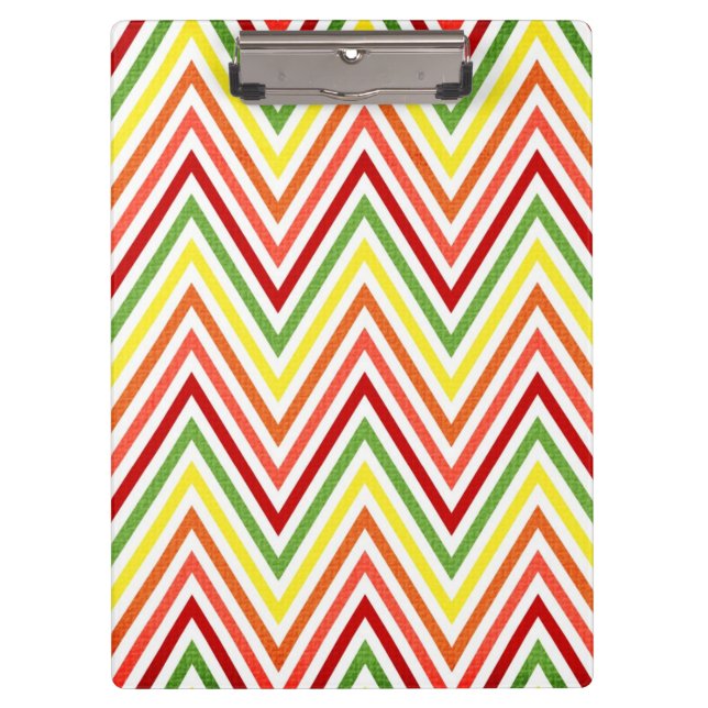 Colourful Zigzag Chevron Pattern Clipboard (Front)