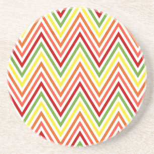 Colourful Zigzag Chevron Pattern Coaster