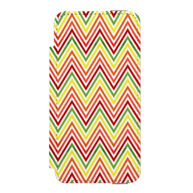 Colourful Zigzag Chevron Pattern Incipio iPhone Wallet Case (Folio Front)