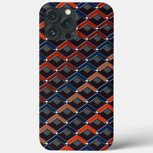 Colourful zigzag Karo-steps Case-Mate iPhone Case (Back)