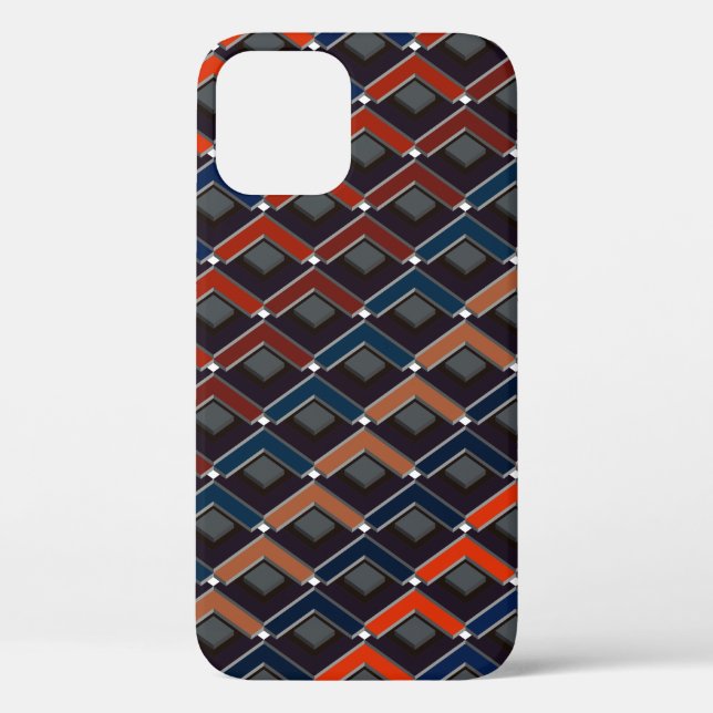 Colourful zigzag Karo-steps Case-Mate iPhone Case (Back)