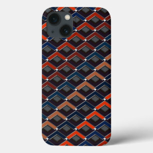 Colourful zigzag Karo-steps iPhone 13 Case