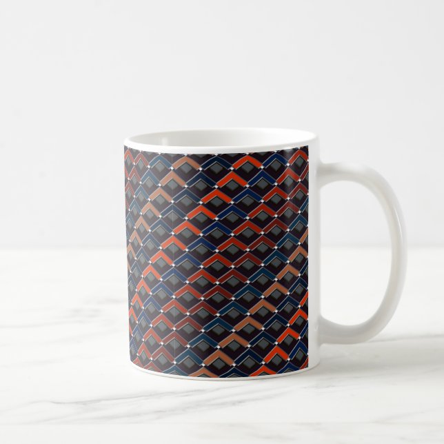 Colourful zigzag Karo-steps Coffee Mug (Right)